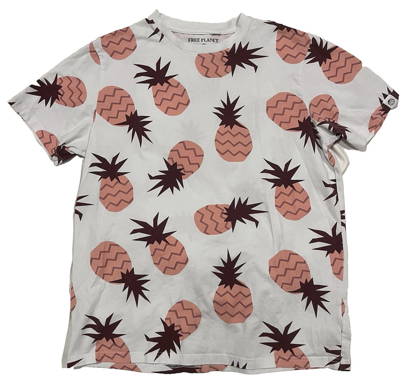 Free Planet Authentic Apparel Cotton Spandex Tee Men’s Large Pink Pineapple gallery