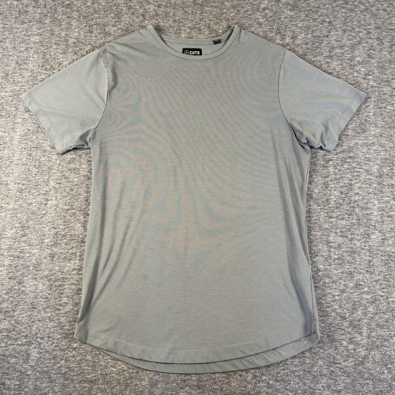 Cuts Shirt Mens Medium Gray Curve-Hem Pyca Pro Performance Stretch Crewneck Tee