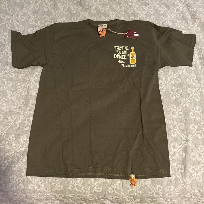 Piranha Joe Shirt Rum Olive St Maarten. Size L