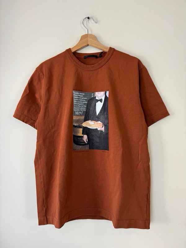 Helmut Lang Fashion Brand Vienna Austria Orange Tee Shirt – Medium
