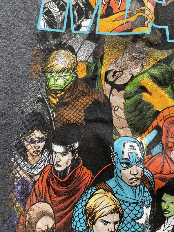 Marvel Universe Characters Group Photo Avengers X-Men Grey T-Shirt Men's LARGE gallery