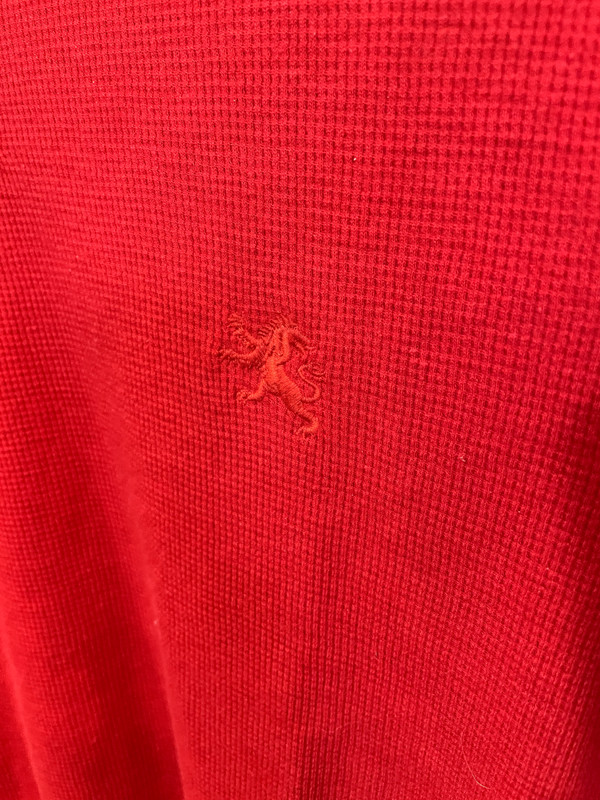 Express Sweater Shirt Medium Knit Henley Red Tagless Machine Washable 60% Cotton gallery