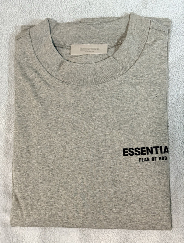 ESSENTIALS Fear of God Logo Crew Neck Cotton Knit Tee Gray Men’s M 125BT212063F