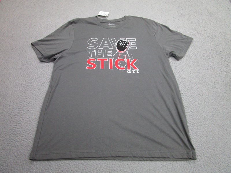 Volkswagen GTI Shirt Mens 2XL Gray Stick Manual Driver VW MK7 MK6 Golf