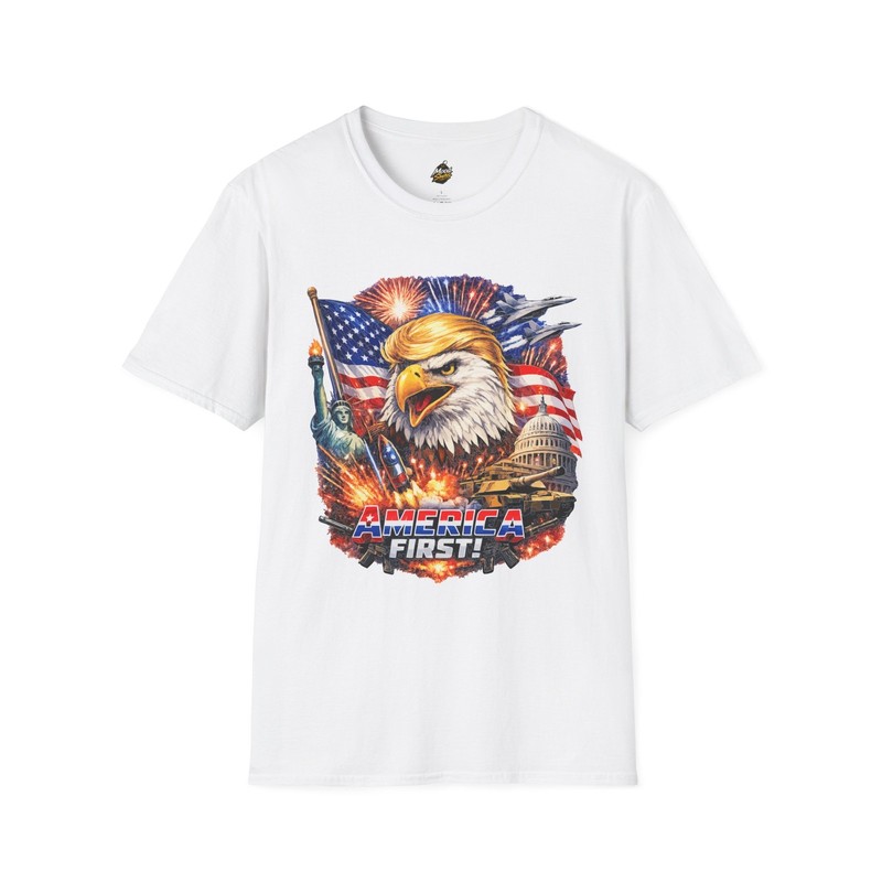 America First Eagle Shirt | Patriotic USA Trump Graphic Tee T-Shirt