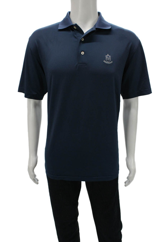 Peter Millar Mens Blue Collared Short Sleeve Polo Golf Polyester Spandex Size M