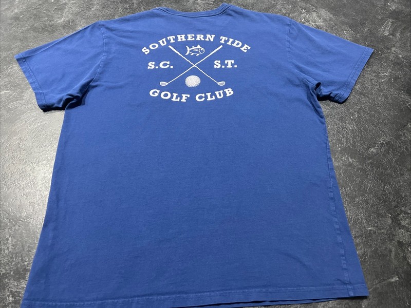 Southern Tide Men’s Navy Logo Graphic Crew-Neck S/S Pocketed T-Shirt