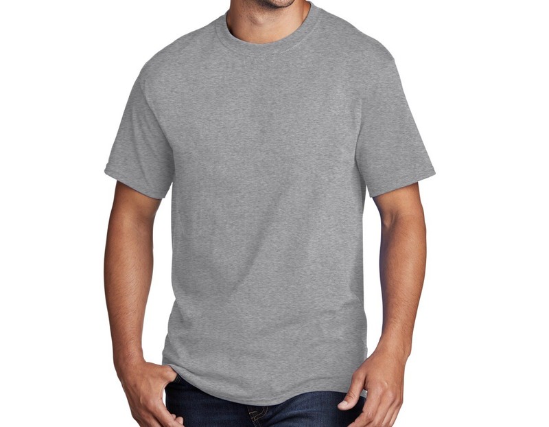 Port & Company Core Cotton T Shirt 90% Cotton 10% Poly NEW Athletic Heather