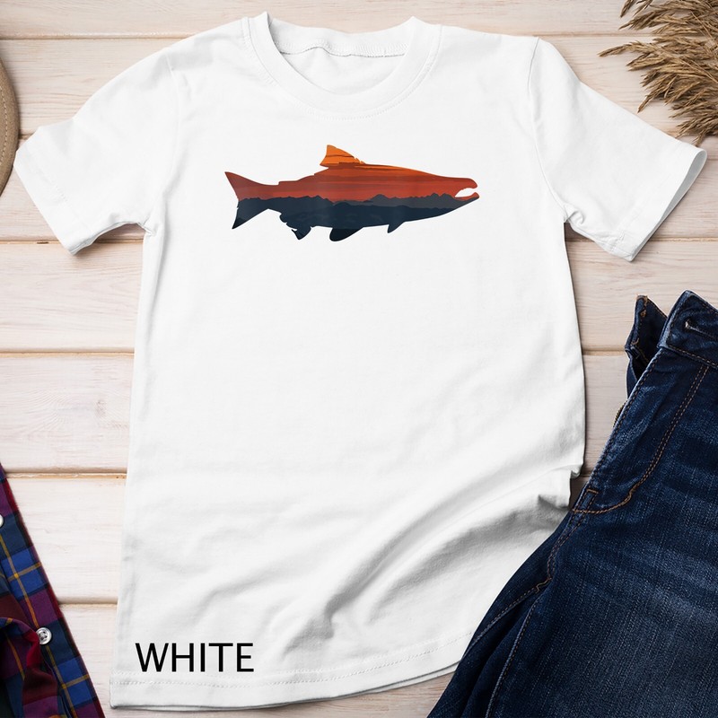 Salmon Fishing Nature Outdoor Hiking Camping Fisherman Gift Unisex T-shirt
