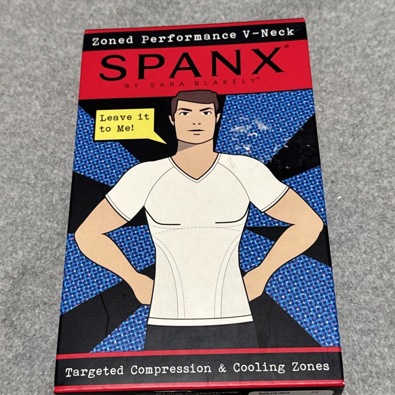 Spanx Zoned Performance V-Neck Shirt White Size XL Black New