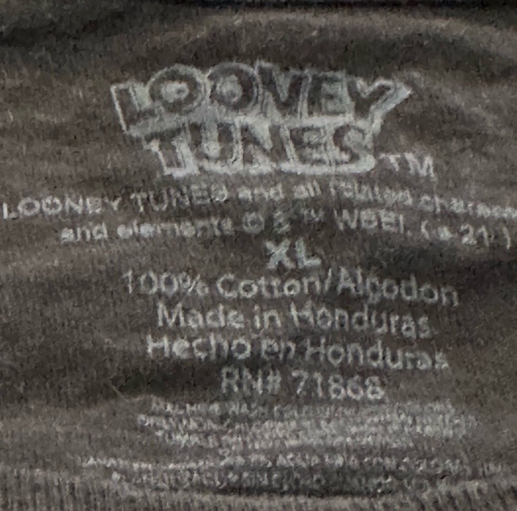 Looney Tunes Short Sleeve T-shirt Bugs Bunny Taz Tweety Marvin Size XL Black gallery