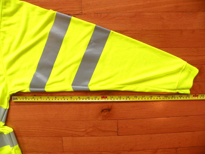 NWOT BERNE Safety Shirt Class 3 Level 2 Neon Yellow Reflective Stripe 2X gallery