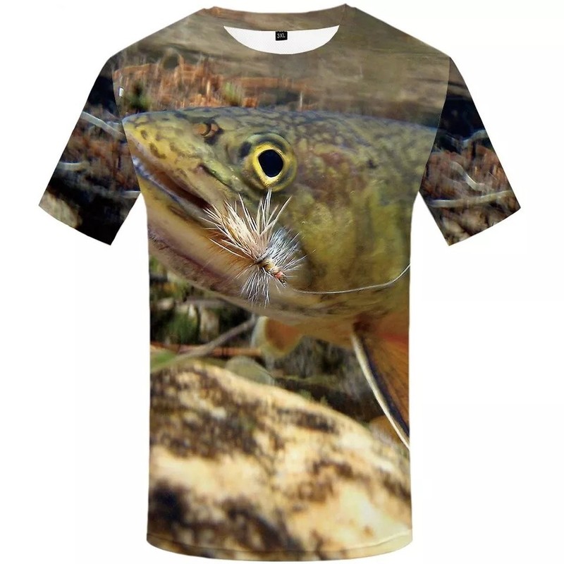 T-Shirt, Fish, Trout, Size XL, Fly Fishing, Outdoors, Casual Top, Camping