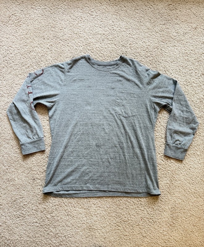 State of Mine New York Graphic Long Sleeve Pocket T Shirt Gray 2XL