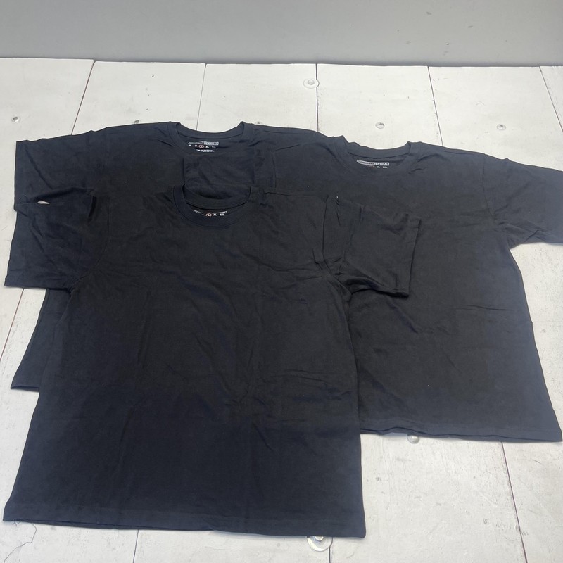 Brooklyn Vertical Shirt Mens Large Black Crewneck Tee Lot 3 Pack Basic Casual