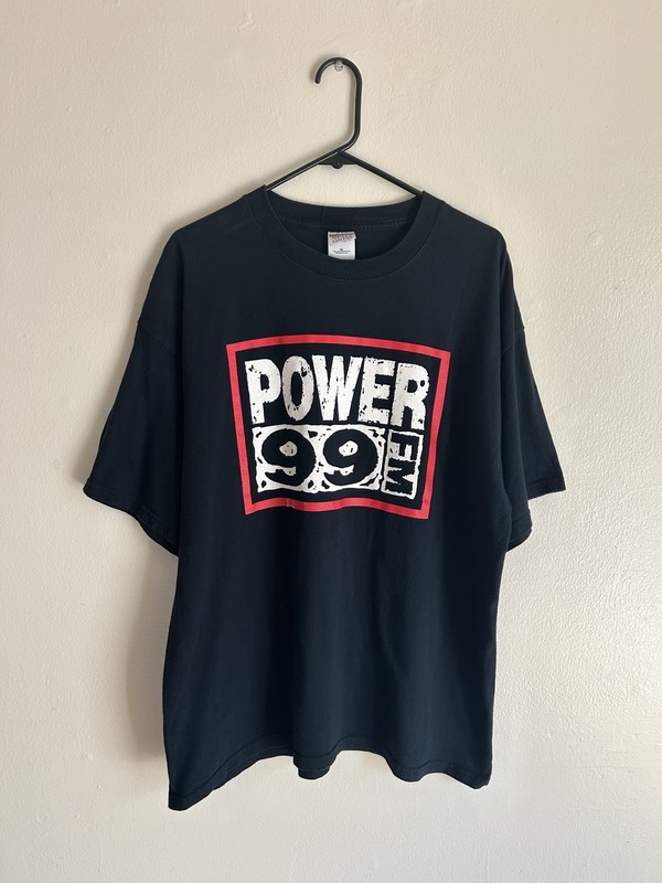 Power 99 FM Radio T-Shirt Stop the Violence Graphic Tee XL Vintage