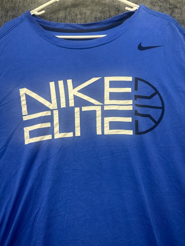 Nike Elite Dri-Fit T-Shirt Mens 3XL Blue Graphic Cotton Short Sleeve Casual gallery