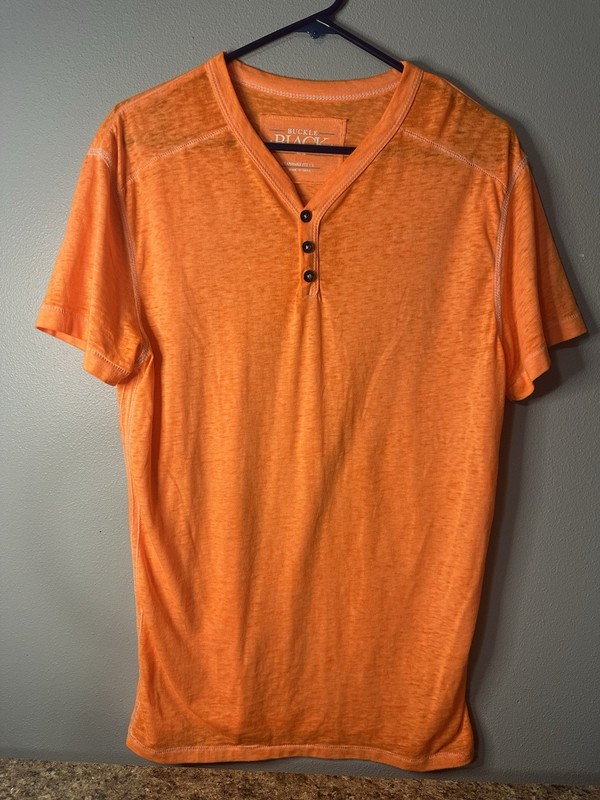 GREAT ExclusiveCrosstown Henley BUCKLE BLACK Color: Neon Orange Size: Large
