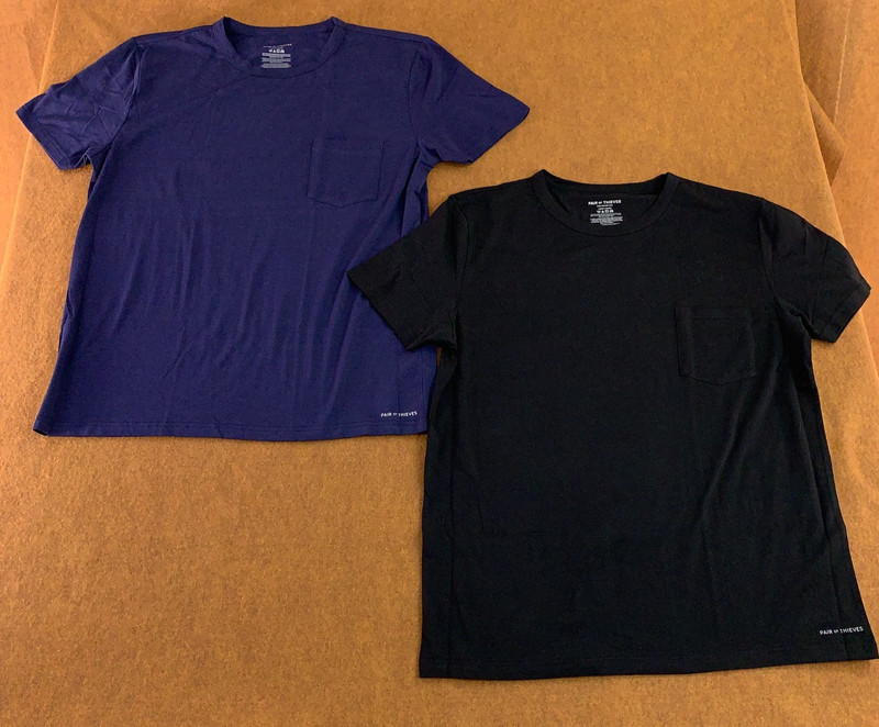 Pair of Thieves Mens Size Large Black Blue Short Sleeve T-Shirt 2 Pieces New