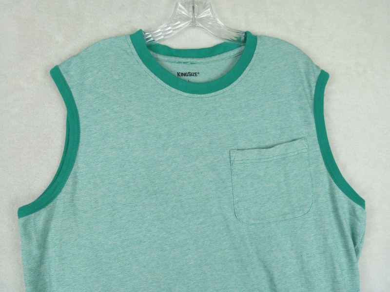 Kingsize Men's Large Mint Green Solid Tall Cotton T-Shirt Sleeveless gallery