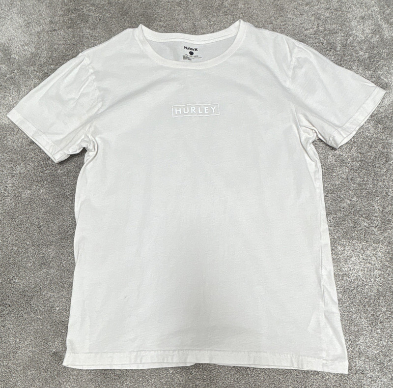 Hurley White Men’s Small Crew Neck Short Sleeve T-Shirt FREE SHIPPING
