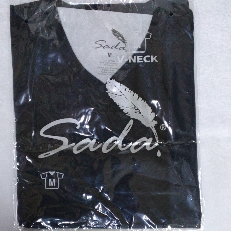 Sada Men’s Black M Cotton Knit V-Neck Short Sleeve T-Shirt