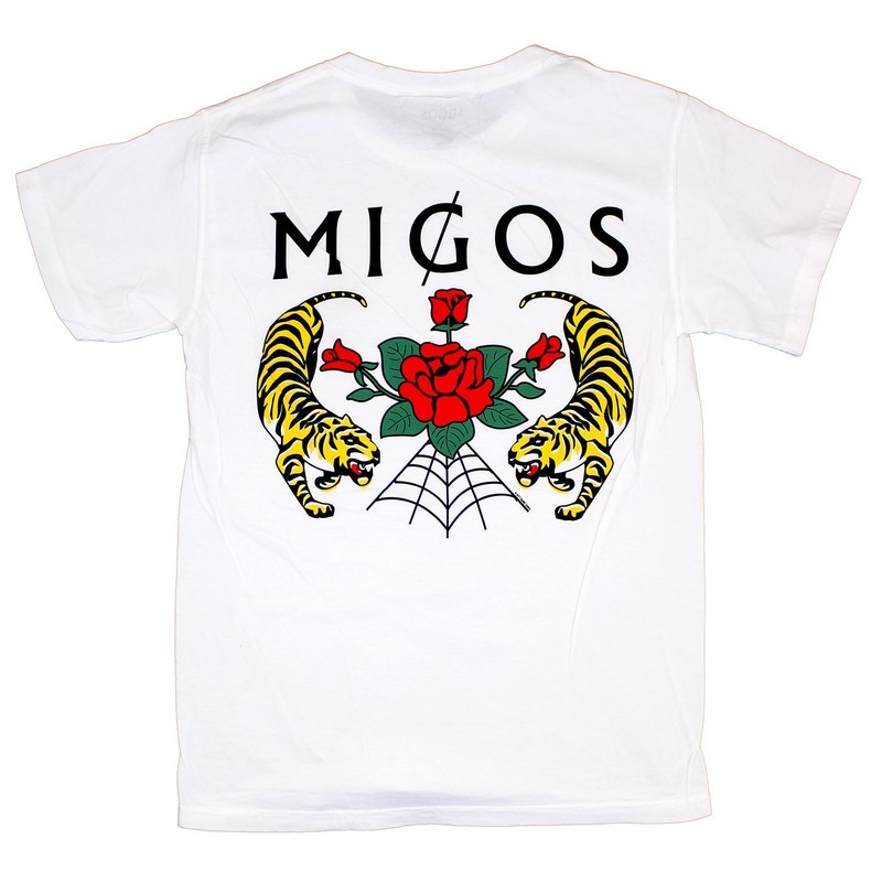 Men's Migos Roses & Tigers T-shirt Small White gallery