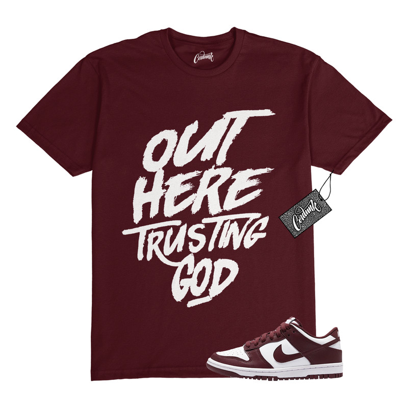 Dunk Team Red White Low Maroon Burgundy T Shirt Match TG