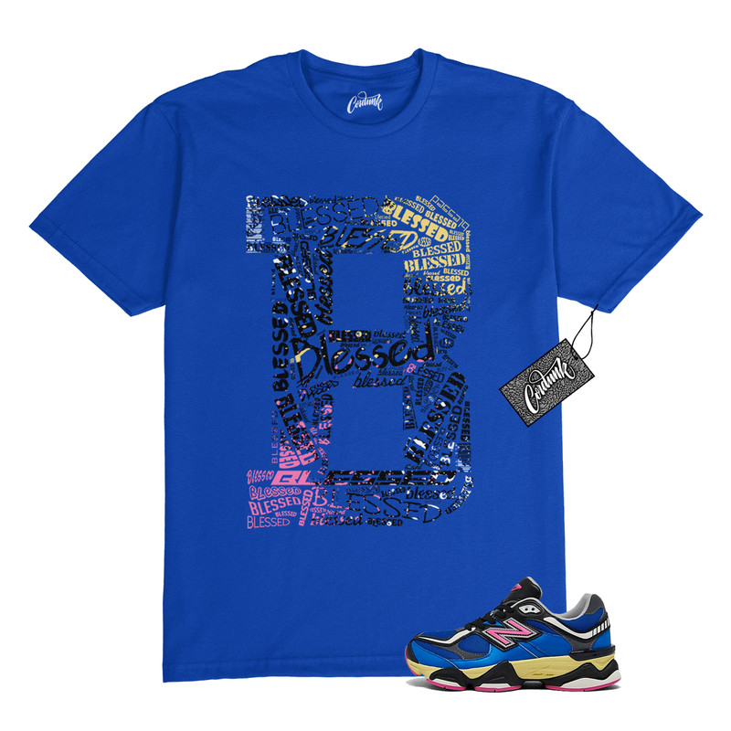 9060 Blue Oasis Real Pink Black T Shirt to Match B BLS