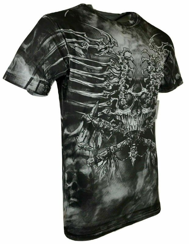 Xtreme Couture Affliction Men's T-Shirt IRONE BONE Black Tattoo Biker S-5XL gallery