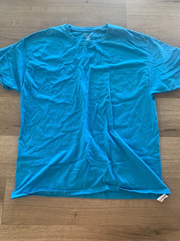 Champion Mens Crew Neck T Shirt Short Sleeve T-Shirt Blue XL