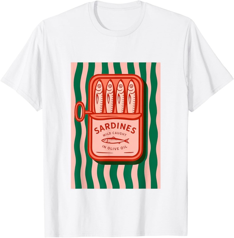 Sardines Tinned Fish Retro Graphic Summer for Men Women T-Shirt unisex Tee