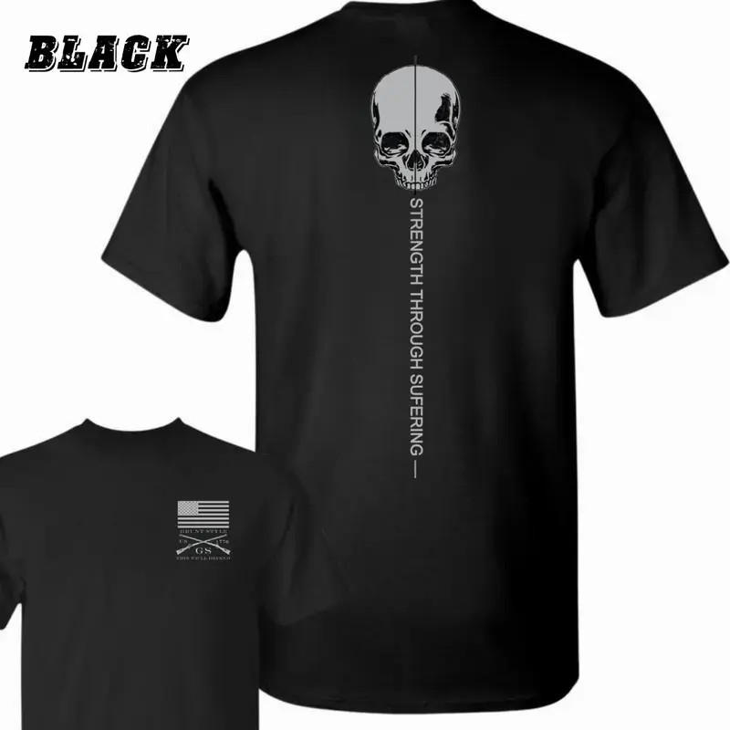 Skull Motivational Quote T-Shirt Minimalist Tactical Graphic Tee