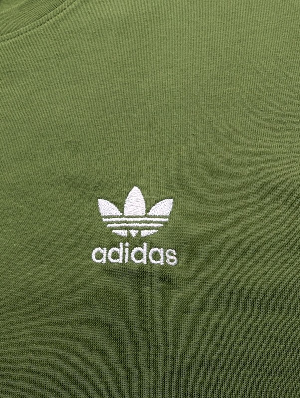 New Adidas Trefoil Essentials Tee Shirt Mens Size Large Tech Olive TShirt gallery