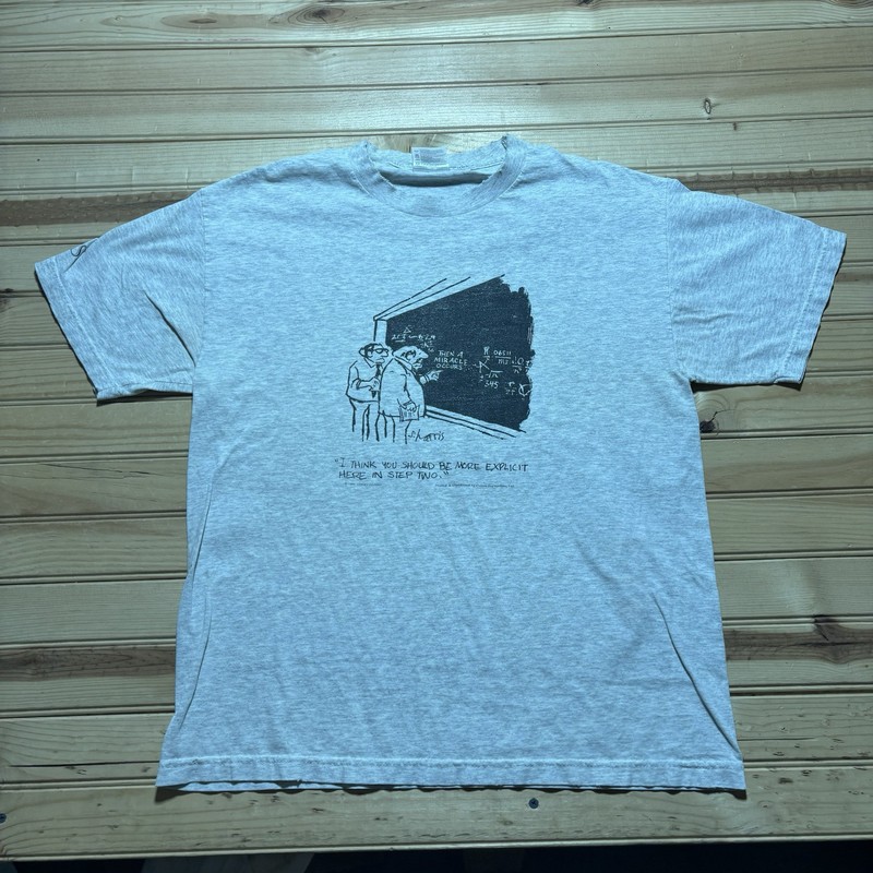 Vintage 1985 Sidney Harris Miracle Math Funny Comic Teacher Shirt Size Large 80s