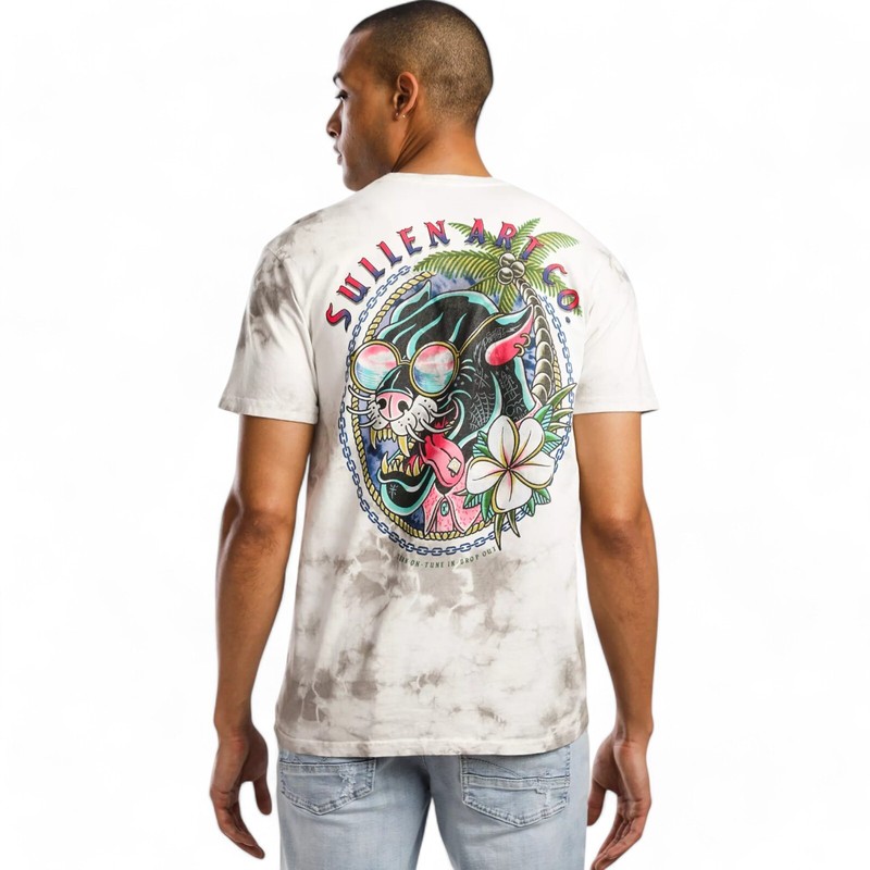 Men’s Sullen Art Collective Party Prowler Crystal Wash Premium Tee T-Shirt M-XXL