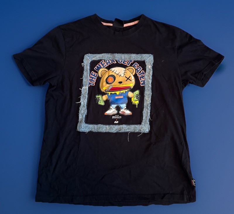 SWITCH Money Bear Zipper Mouth 90’s Y2K streetwear Tee Men XXL Vintage Rare
