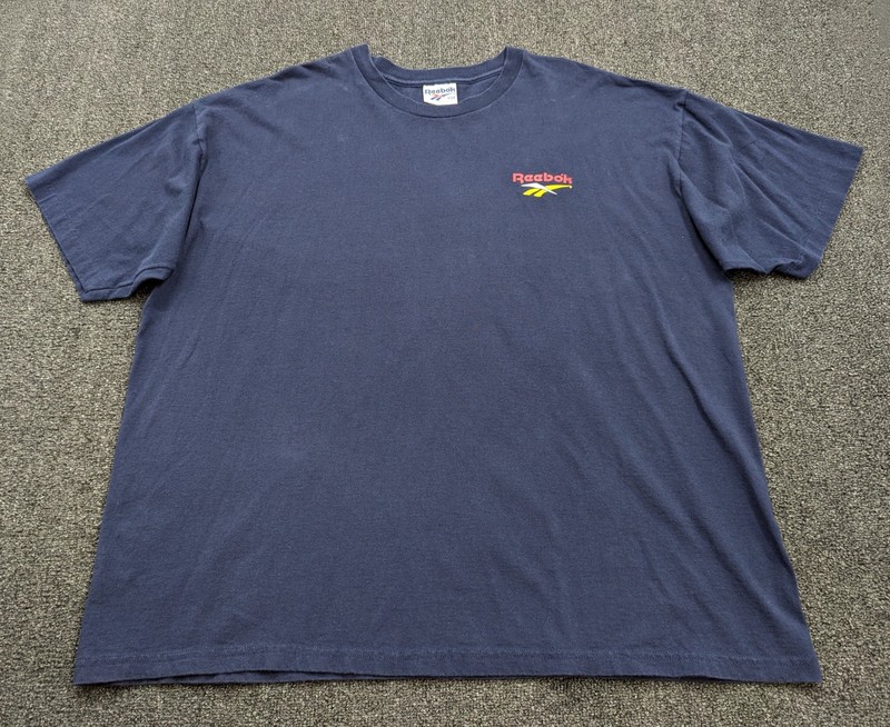 Reebok Mens 2XL Vintage 90s Navy Blue Single Stitch Graphic Tshirt Tee gallery
