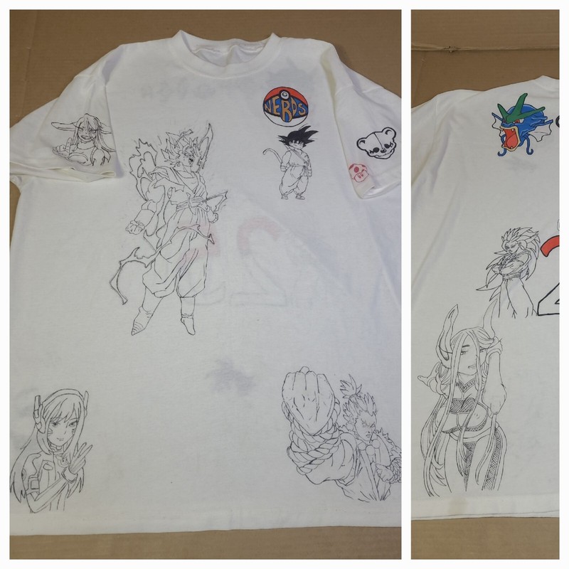 Vtg Y2k Anime /Game Characters Handmade Hand Drawn Single Stitch T Shirt XXL