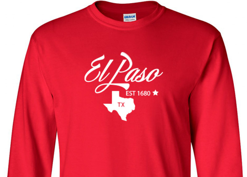 El Paso Texas State T-Shirt Long Sleeve Graphic Tee Unisex apparel Text logo gallery