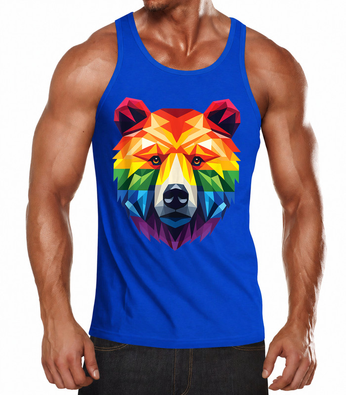 Geometric Bear in LGBT Flag, Gay Pride Bear Tank Top gallery