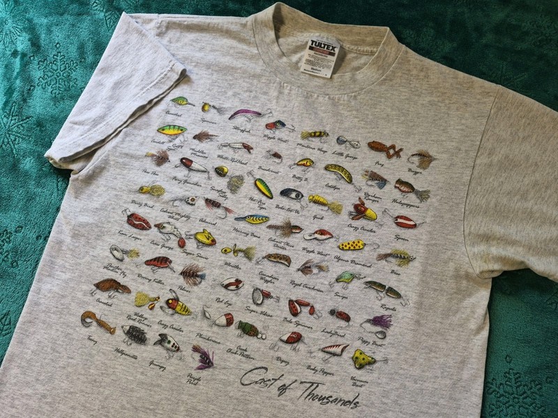 Vintage 90’s Cast Of Thousand Fishing Lures T Shirt Men’s Medium Single Stitch