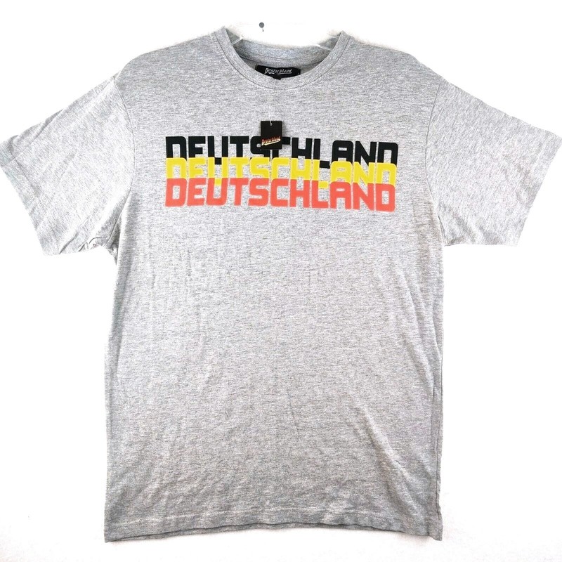 Deutschland Graphic T Shirt Men’s Grey Crew Neck Cotton Short Sleeve Size M