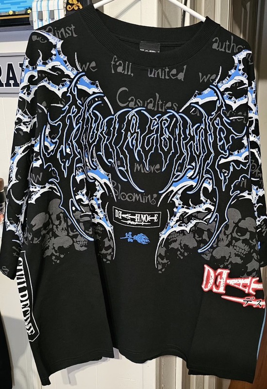 Civil Regime DeathNote L’s Fatal Stare “Side By Side” Dungeon Tee in Black2XL