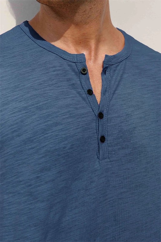 Premium Men's Cotton Henley T Shirt Breathable Slim Fit Casual Summer Top Gift gallery