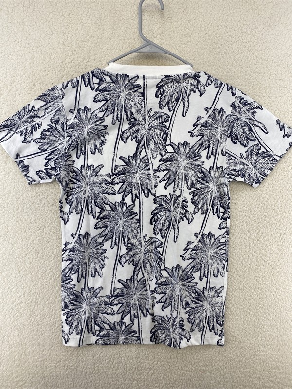 Mens Original Use sz XS White/Navy Blue Palm Tree Print T-Shirt New gallery
