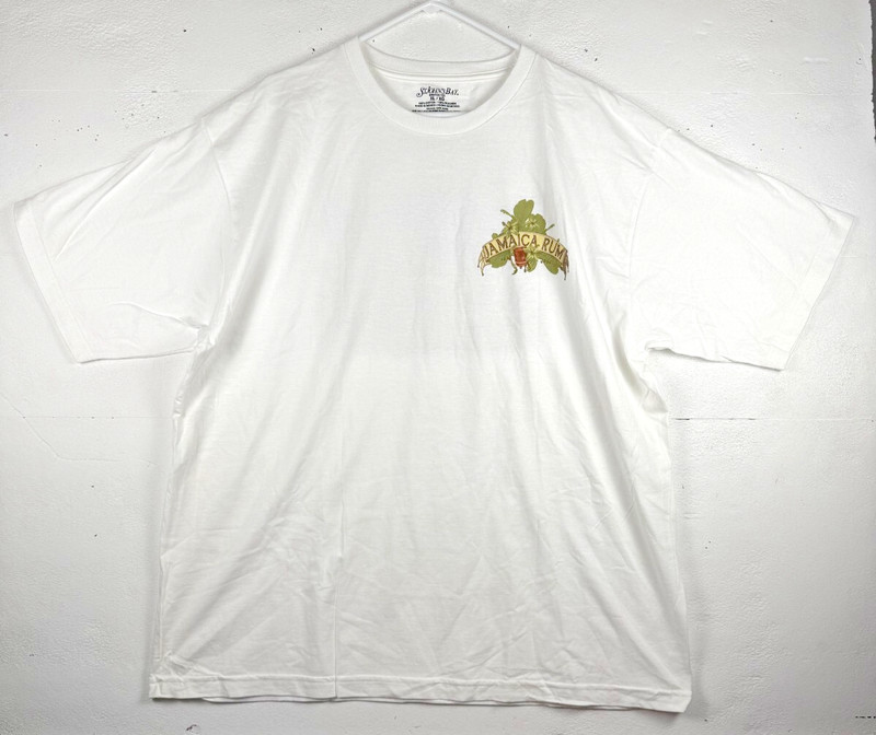 Size XL – St Johns Bay Jamaica Rum Graphic T-Shirt White