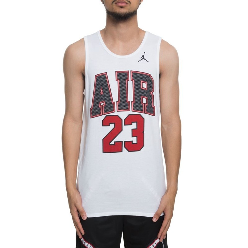 AIR JORDAN SPORTSWEAR TANK TOP AIR 23 MEN SIZE MEDIUM WHITE COMFORTABLE NEW