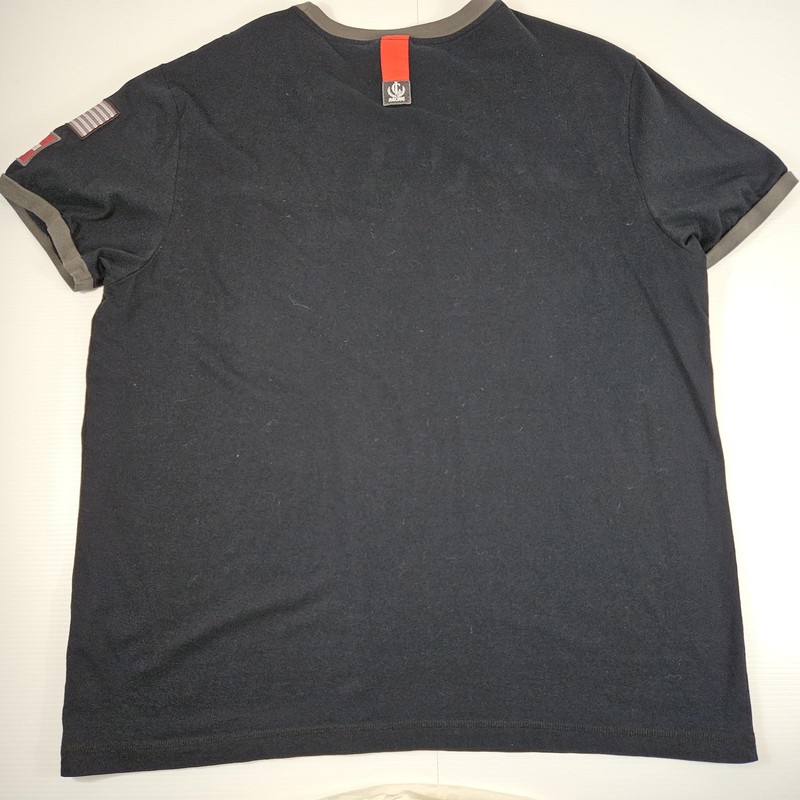 Luna-C Racing Shirt Mens 2XL Black Red Stripe Pima Cotton Patch USA Swiss Flags gallery