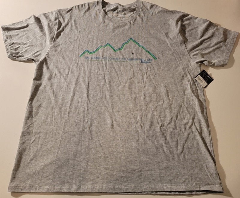 NWT The More You Climb The Higher You Get Eddie Bauer T Shirt 2XL polycotton